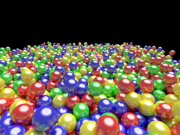 Bolas de cor. fundo de cores brilhantes, renderização em 3d