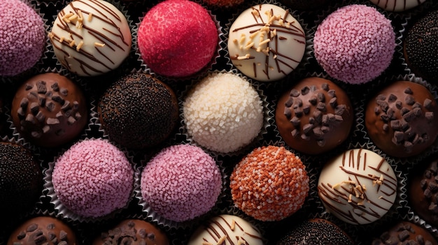 Bolas de doces de chocolate AI generativas fecham o tradicional brigadeiro brasileiro