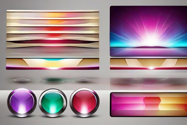 Bolas de energia mágica isoladas em de fantasia vidente cristais de cores modelos de efeitos de luz