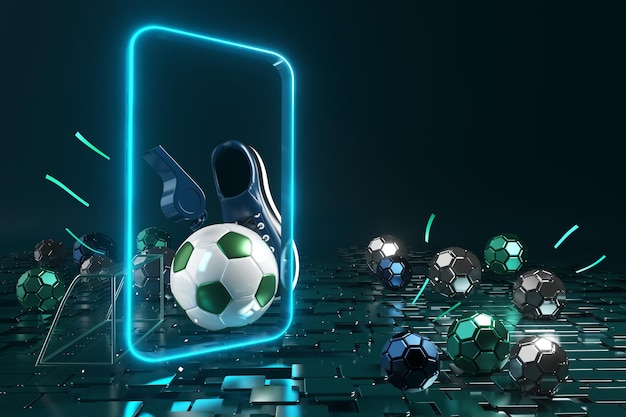 Bolas de futebol objeto 3D design de bola de esportes