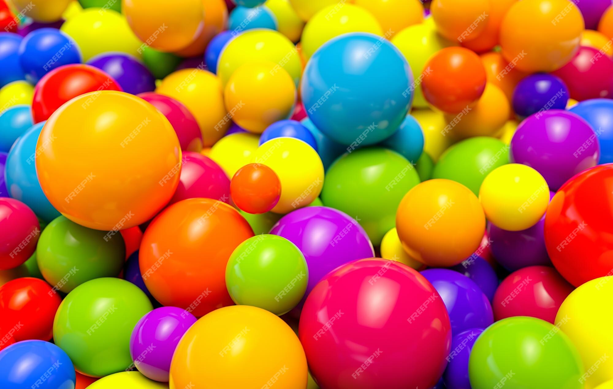 Muitas Bolas De Plástico Coloridas, Festa Infantil, Uma Sala De