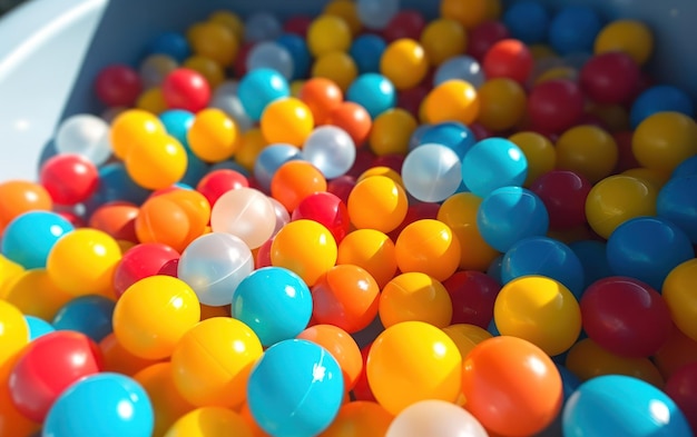 Bolas de plástico enchendo uma piscina infantil