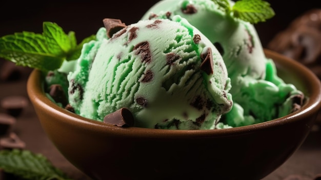 Foto bolas de sorvete matcha verdes geradas pela ia