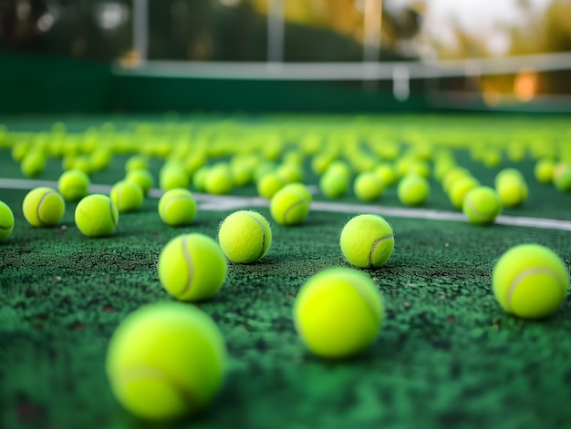 Foto bolas de tênis bola de tênis esportes fundo de tênis