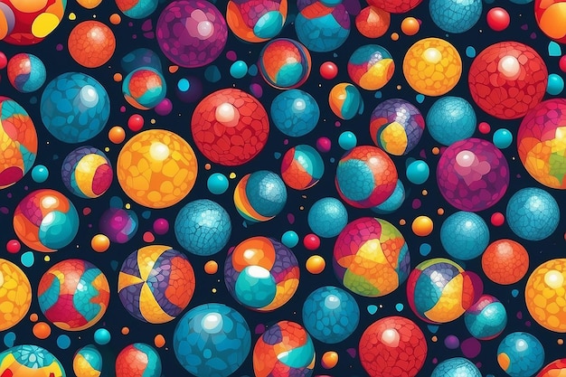 Las bolas decorativas multicolores Ilustración vectorial abstracta