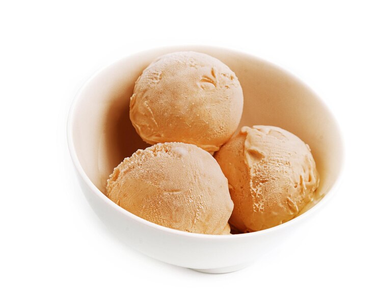 Bolas de helado de vainilla sin toppings