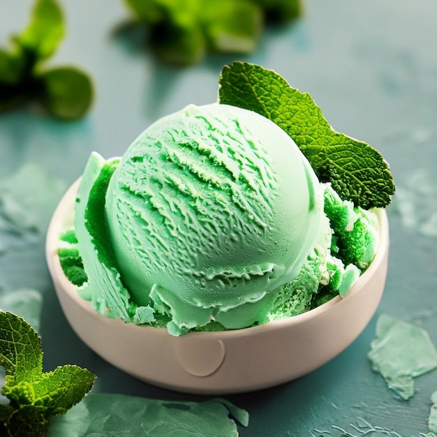 Bolas de helado verde