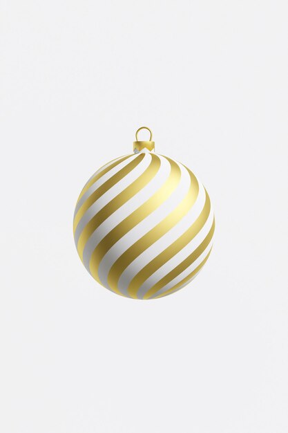 Bolas de Navidad de año nuevo sobre un fondo blanco Renderizado 3D Tarjeta de Navidad Bolas de Navidad Pentecostés