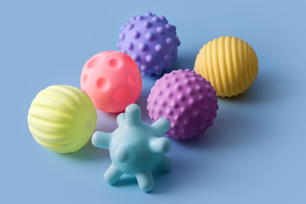 Bolas sensoriales para niños juego de bolas múltiples de plástico texturizado para bebés y niños pequeños de colores ...