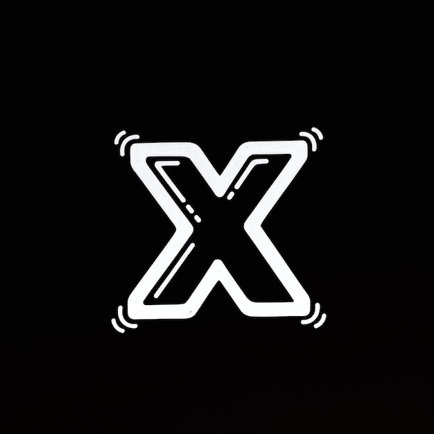 Bold White X on Black HandDrawn Lettering for Logos and Social Media