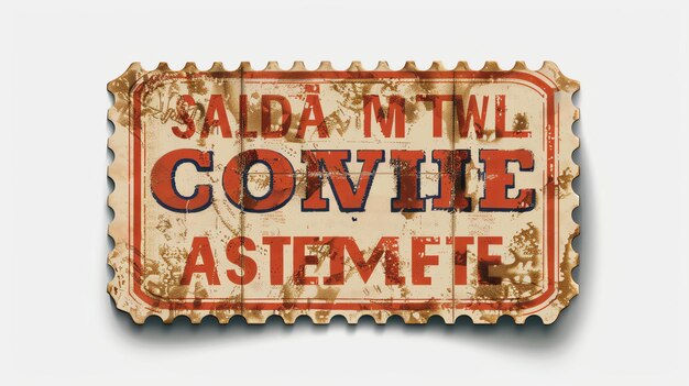 Foto un boleto vintage con las palabras salida mtwl convie asistete en él el boleto es rojo y blanco con una textura angustiada