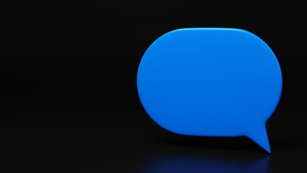 Foto bolha de fala azul em um fundo preto