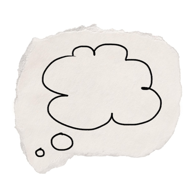 Bolha de nuvem adesivo png doodle papel rasgado fundo transparente