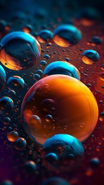 Foto bolha de óleo de papel de parede de telefone gradiente no fundo da água