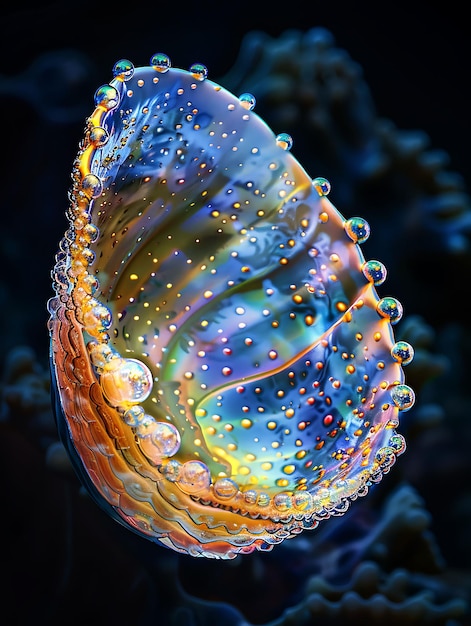 Bolha Elusiva de Abalone Iridescente com Fonte de Papel de Parede de Arte de Textura Shi de Cor Hipnotizante