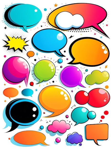 bolhas de fala cômicas cena cômica com uma ilustração de desenho animado cômico falante