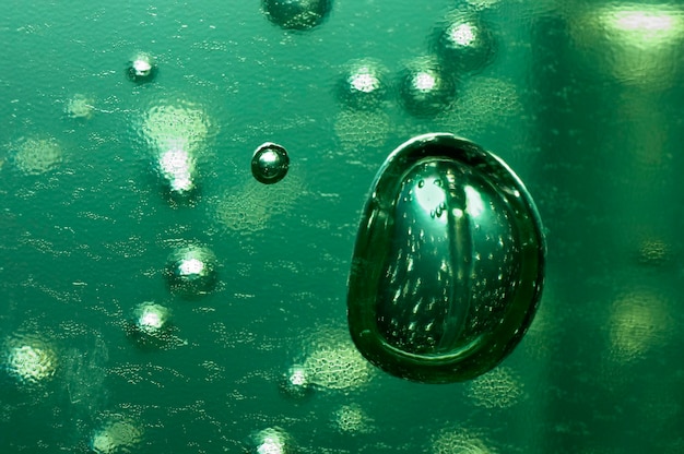 Bolhas de gel verde para protetor de tela