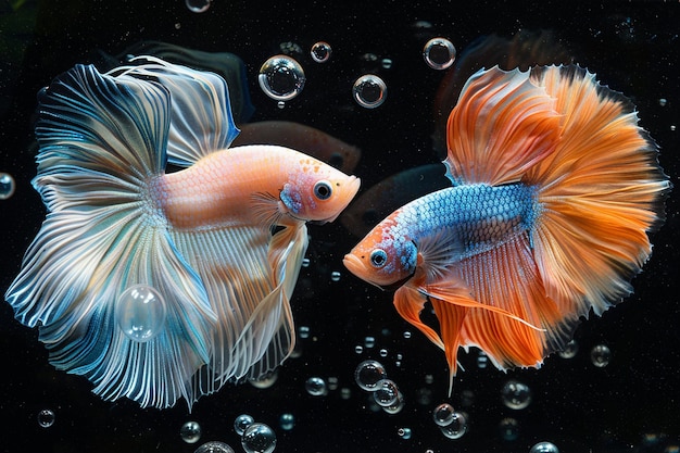 Foto bolhas e dumbo betta splendens peixes de luta