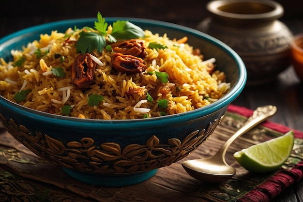 Foto bolinha de arroz biryani indiano perfumado