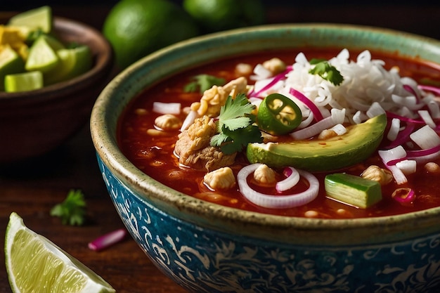 Bolinha de Pozole em close-up Flav