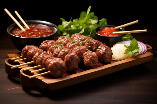 Bolinhas de carne Guay jap vietnamitas salsicha de porco e osso de porco comida tailandesa