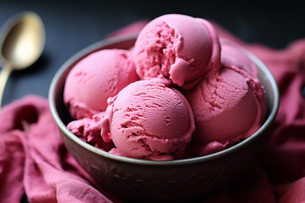 Bolinhas de gelado de morango