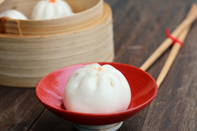 Foto bolinho chinês cozido no vapor pãezinhos