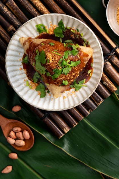 Bolinho de arroz vegetariano zongzi vegetal para comida Duanwu Dragon Boat Festival