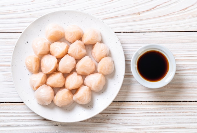 bolinho de massa no vapor chinês camarão