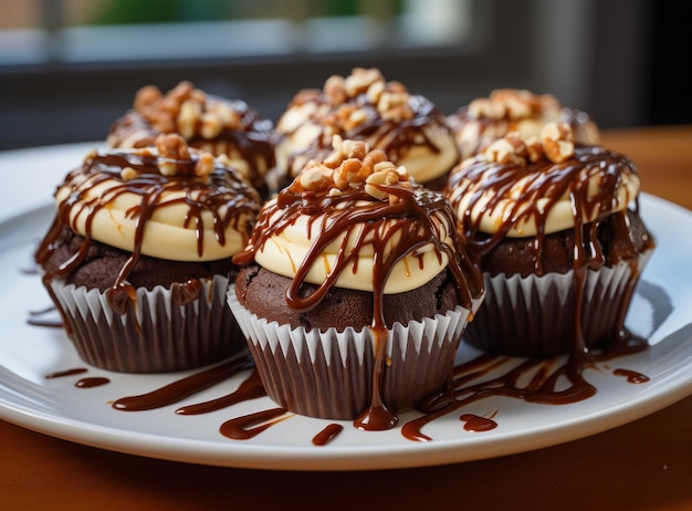 Bolinho de nozes de chocolate