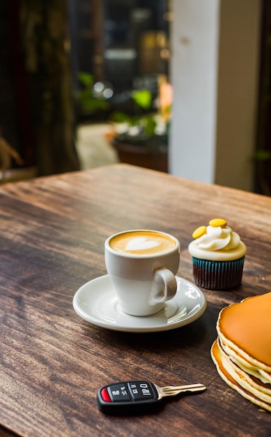 Bolinho de panqueca de café