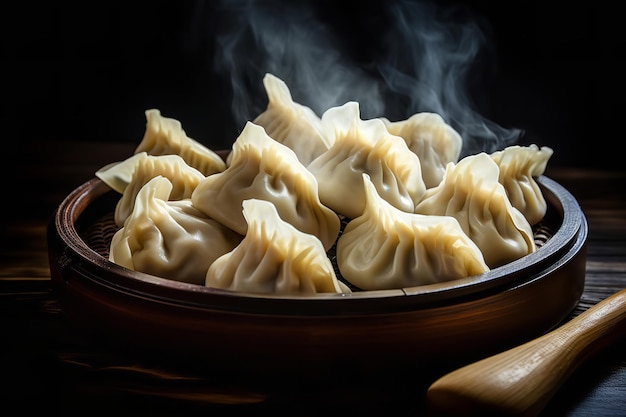 Bolinhos chineses tradicionais prontos para cozinhar