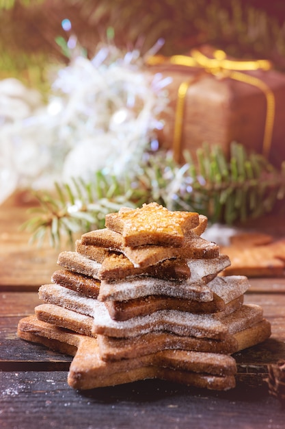 Bolinhos de açúcar de forma de estrela shortbread