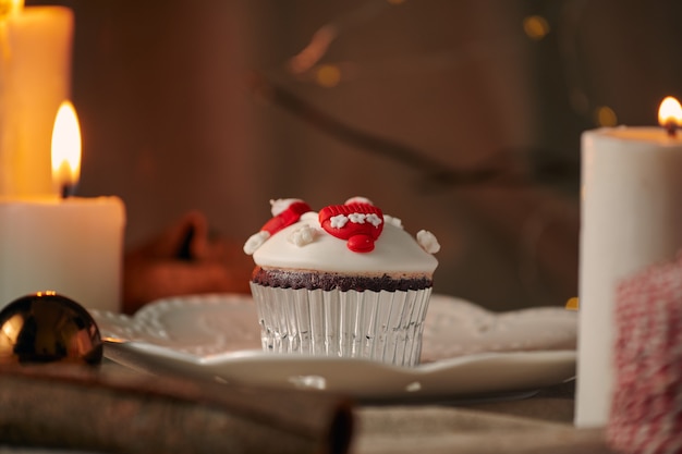 Bolinhos de boneco de neve de sobremesa de Natal