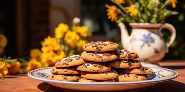 Bolinhos de chocolate com foco seletivo Foto de alta qualidade IA geradora