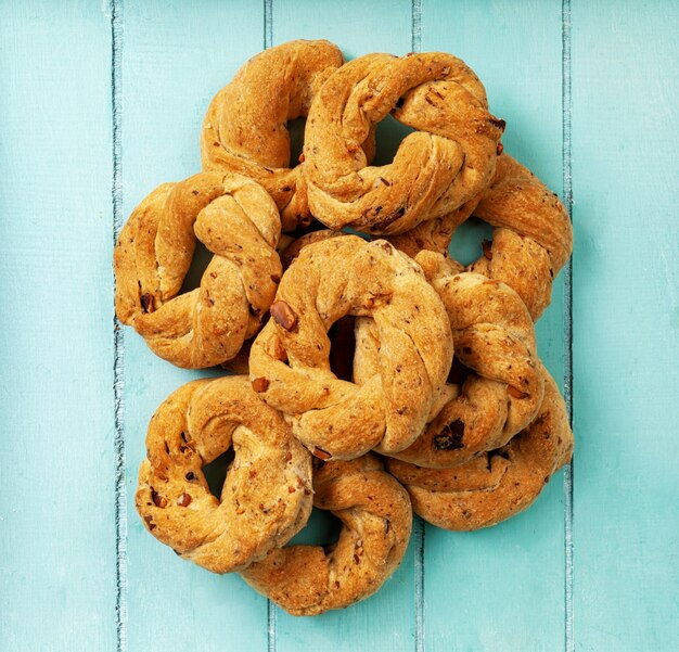 Bolinhos napolitanos chamados Taralli.