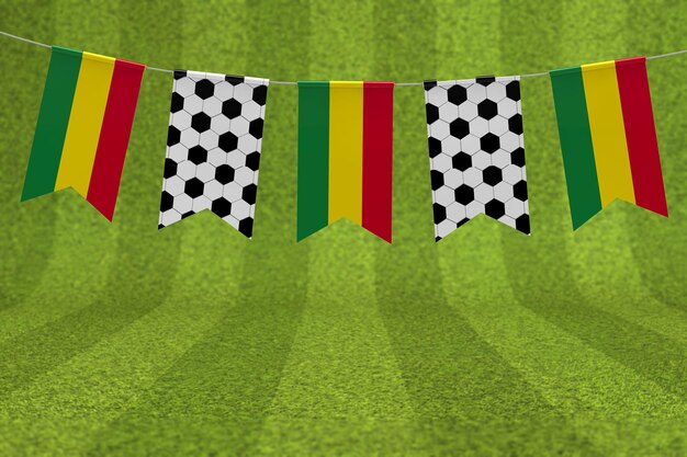 Bolivien-Flagge und Fußball-Textur Fußball-Flagge Ammer 3D-Rendering