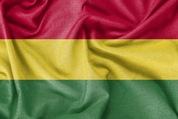 Bolivien-Landesflaggenhintergrund realistischer Seidenstoff