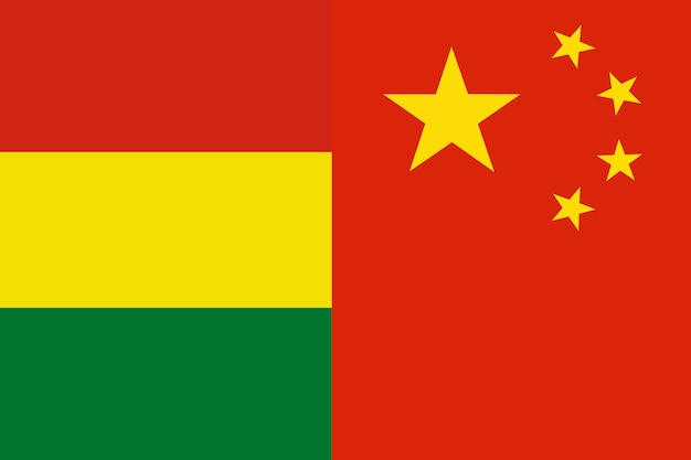 Bolivien und China Flaggenländer