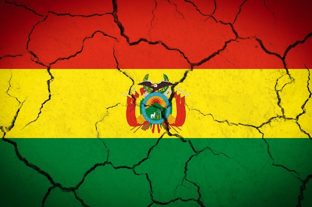 Boliviens Landesflagge ist zerbrochen