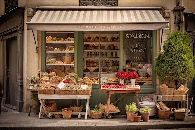 Foto bollería francesa tradicional con pasteles frescos