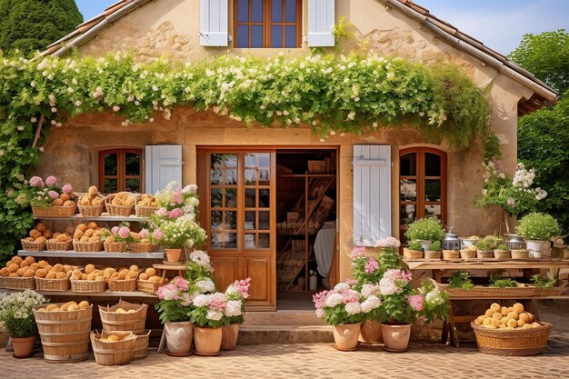 Foto bollería francesa tradicional con pasteles frescos