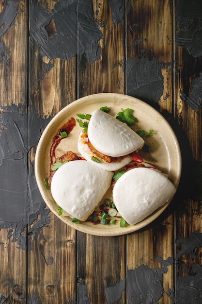 Foto bollos gua bao con cerdo