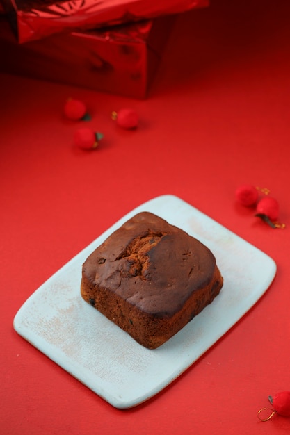 Bolo de ameixa feito em casa delicioso bolo de Natal com passas de castanha de caju e frutas secas