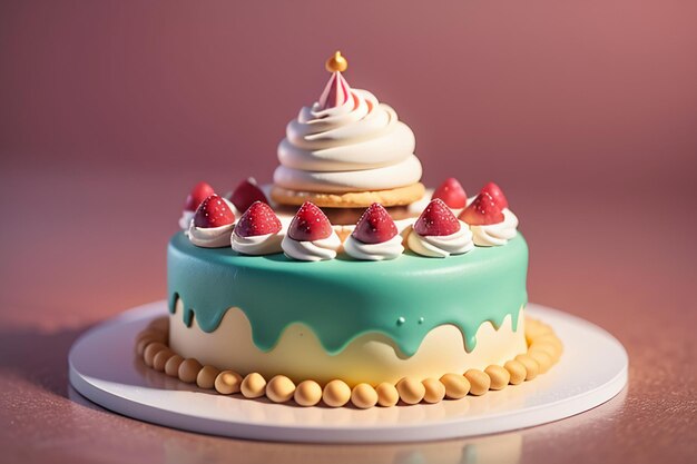 Bolo de Aniversário Bolo de Chocolate Recheio de Creme Bolo Delicioso Fundo de Papel de Parede de Festa