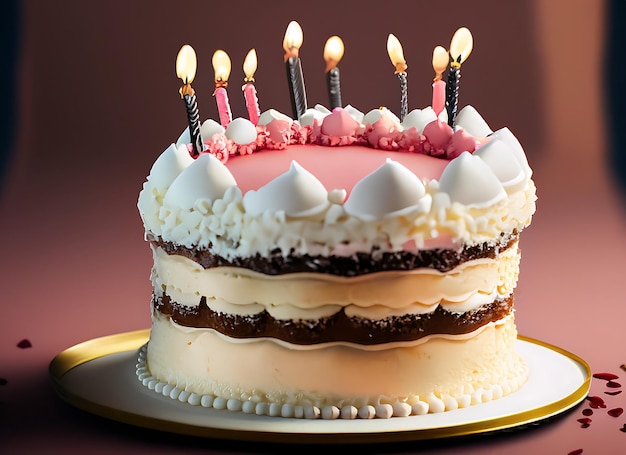 bolo de aniversário bolo doce para uma surpresa de aniversário para aniversário e celebração