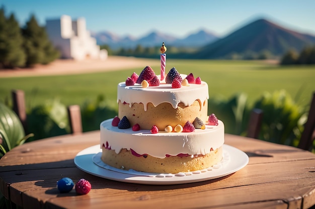 bolo de aniversário chocolate bolo de enchimento creme delicioso bolo de festa papel de parede fundo