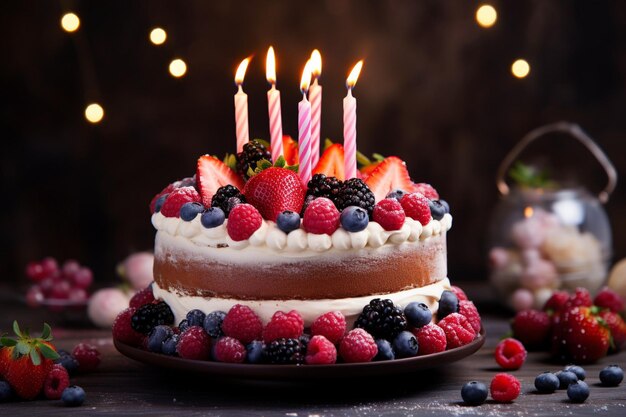 bolo de aniversário com creme sem decoração