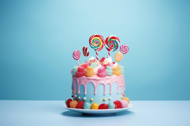 Foto de Bolo De Aniversário Azul E Laranja Moderno Com Papel Wafer  Chocolate E Macaroons Fundo Simples Copiar Espaço e mais fotos de stock de  Aniversário - iStock