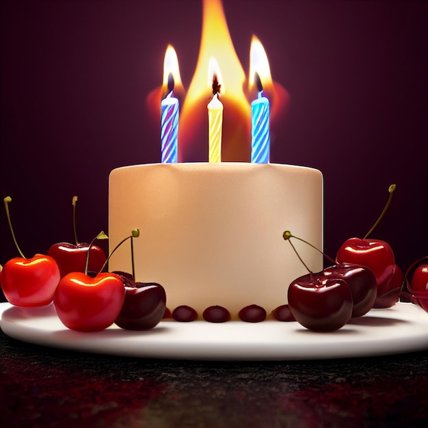 Bolo de aniversário com velas, festa de aniversário, feliz aniversário, cartão de aniversário, celebração, floresta negra